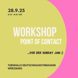 Contact-Impro-Workshop 🏄🏾‍♀️vor der Sunday-Jam 😍 28.09.2025 | 16:30–18:30 Uhr oder 18:45 mit kurzer Pause vor der Jam Ort: Turnhalle des Deutschhaus-Gymnasiums Würzburg Thema: Contactpunkt  Anmeldung an manuela_schmied@web.de - Würzburg - Würzburg, Germany