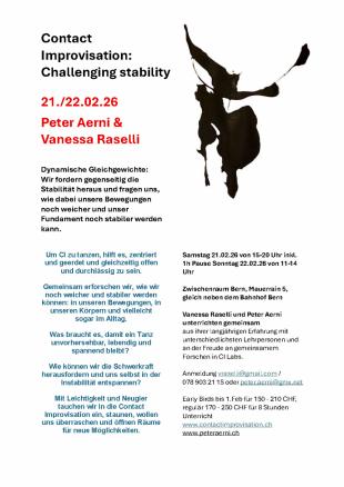 Contact Improvisation im Fuss - Zwischenraum - Bern, Switzerland