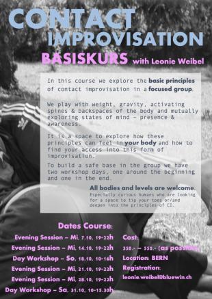 Contact Improvisation Basiskurs - Bern - KörperDojo Reitschule, Bern - Bern, Switzerland