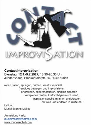 CONTACT IMPROVISATION DIENSTAG ABEND 5x in ZH ab 12.1.27 - JupiterSpace - Zürich, Switzerland